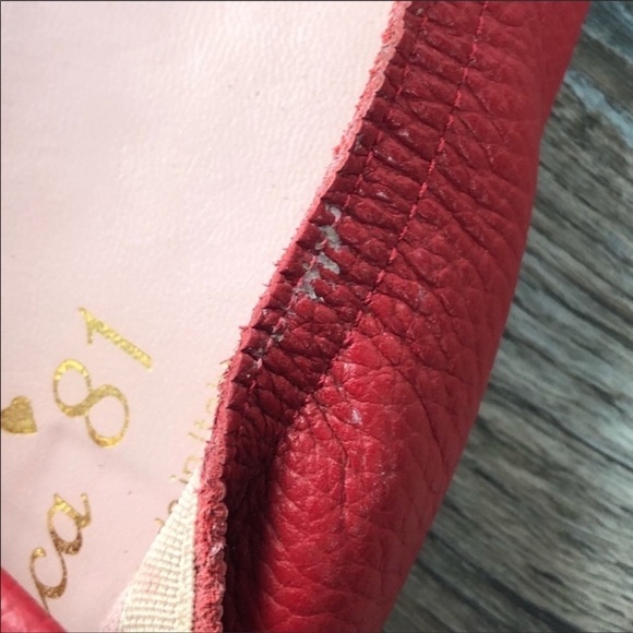 FERCA 81 Italian Leather Red Bow Flats Size 39 - Picture 7 of 7